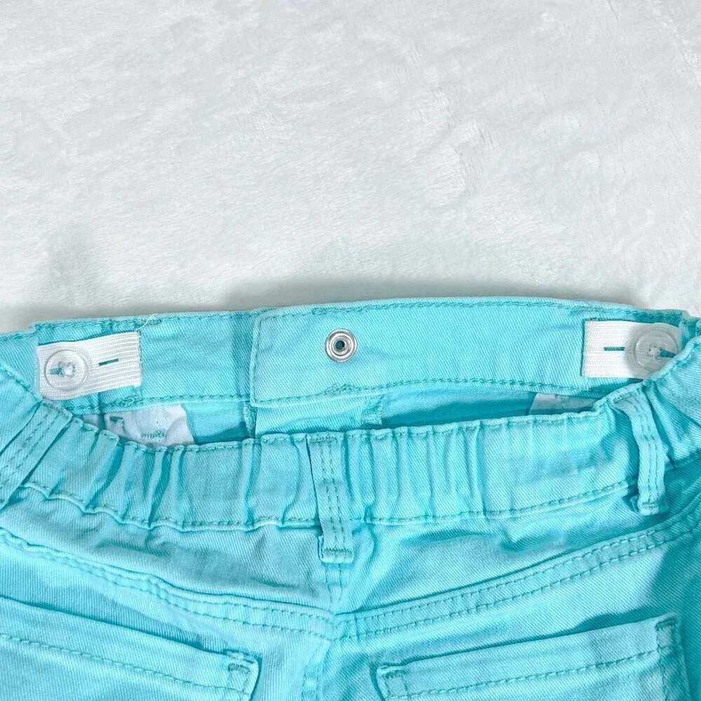 OshKosh B'Gosh Denim Style Shorts | Toddler Girls | 4T | Aqua | Distressed